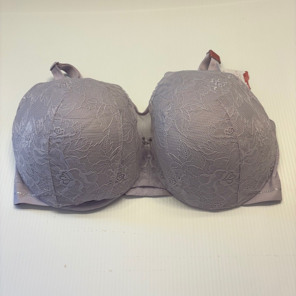 Cacique Bra Women 40DDD Lavender Lace Lightly Lined Full Coverage Underwire NEW